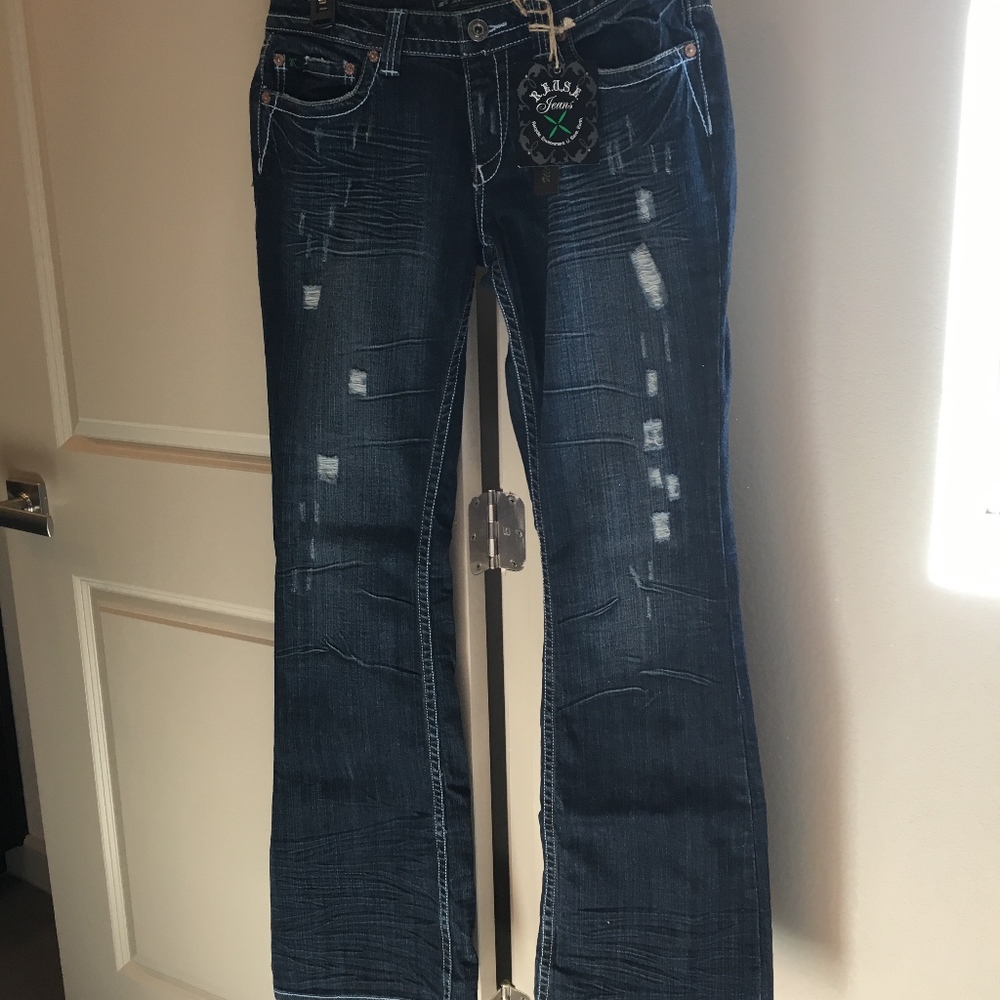 NEW Reuse Distressed Bootcut Jeans